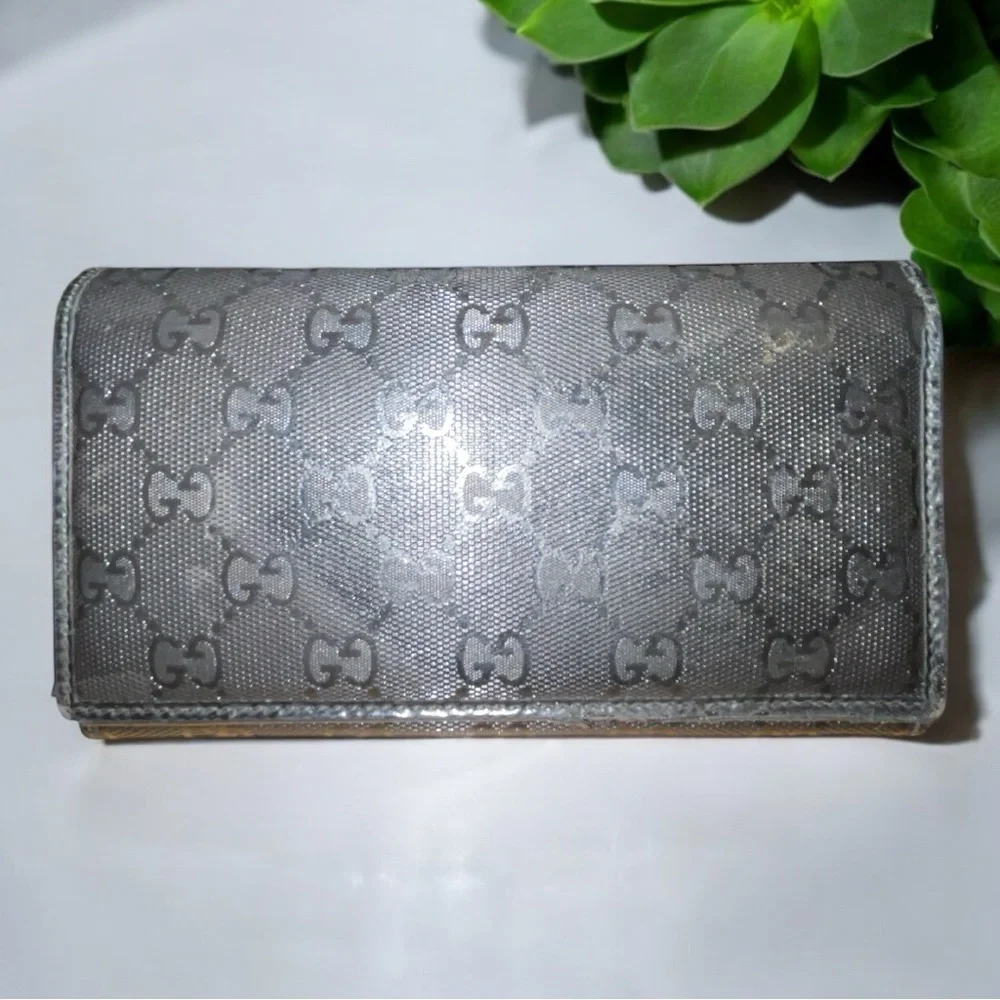 Gucci Bifold Long Wallet Guccissima GG logo wallet